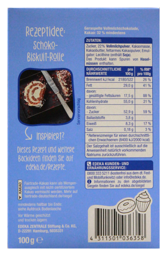Gut & Günstig Raspelschokolade Vollmilch, 5 x 100g Packung
