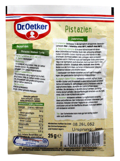 Dr. Oetker Pistazien gehackt, 7 x 25g Beutel