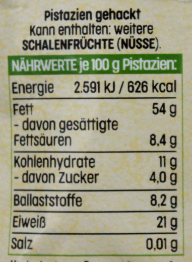 Dr. Oetker Pistazien gehackt, 7 x 25g Beutel