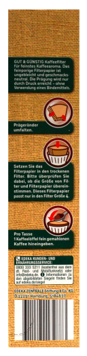 Gut & Günstig Kaffeefilter Größe 4 ungebleicht, 9 x 120 Kaffeefilter