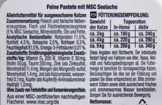 Herzstücke Feine Pastete mit MSC Seelachs Katzenfutter, 16 x 100g Schale
