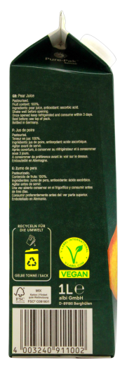 albi Birne naturtrüb 100% Direktsaft, 6 x 1 l Getränkekarton