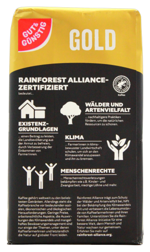 Gut & Günstig Röstkaffee Gold, 6 x 500g Packung