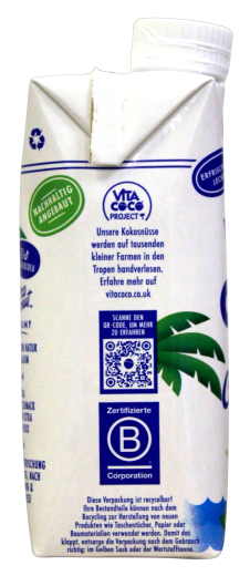 Vita Coco Extra Kokosnusswasser, 12 x 0.33 l Getränkekarton