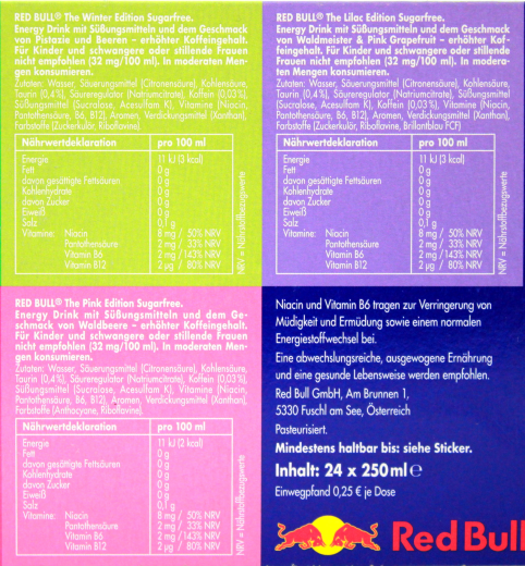 Red Bull Adventskalender 2026, 1 x 24 x 250ml Dose EINWEG