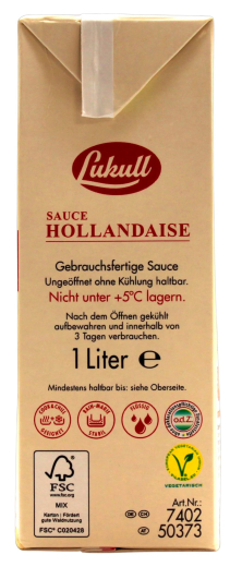 Lukull Sauce Hollandaise, 10 x 1 l Tetrapak