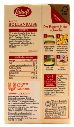 Lukull Sauce Hollandaise, 10 x 1 l Tetrapak