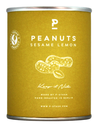 P-Stash Erdnüsse mit Sesam- und Zitronengeschmack, 12 x 60g Dose