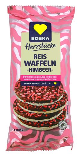 Herzstücke Reiswaffeln Himbeer, 10 x 64g Packung