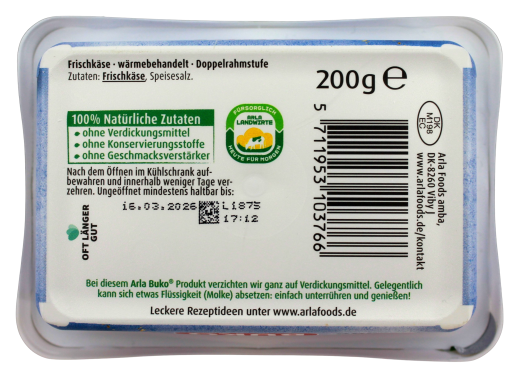 Arla Buko der Sahnige Frischkäse, 5 x 200g Becher
