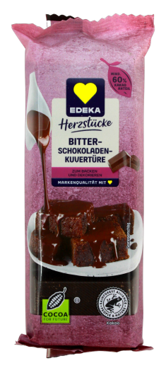 Herzstücke Bitterschokoladen- Kuvertüre, 11 x 200g Riegel