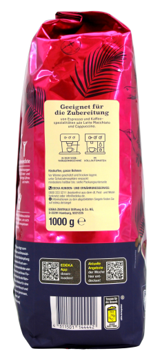 Herzstücke Barista Espresso Brazil & Uganda Kaffee ganze Bohnen, 4 x 1 kg Beutel