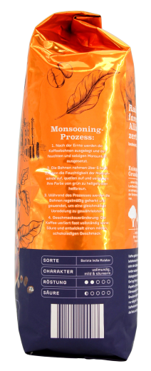 Herzstücke Barista India Malabar monsooned Kaffee ganze Bohnen, 4 x 850g Beutel