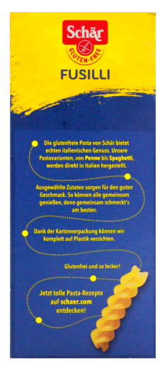 Schär Fusilli Gluten-Free Pasta, 6 x 400g Packung