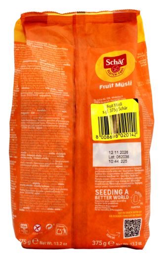 Schär Fruit Müsli Gluten-Free, 6 x 375g Beutel