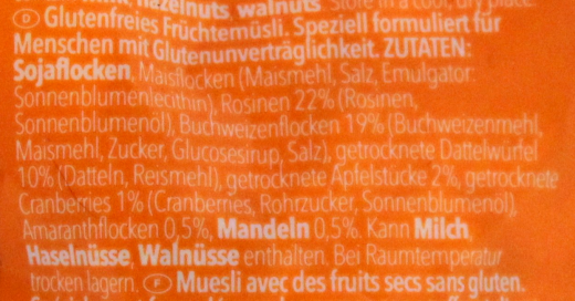 Schär Fruit Müsli Gluten-Free, 6 x 375g Beutel