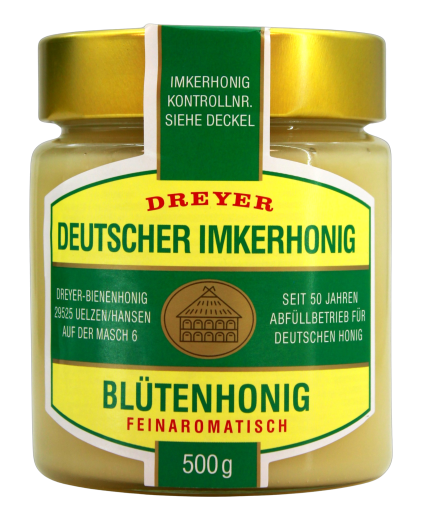 Dreyer deutscher Imkerhonig Blütenhonig, 5 x 500g Glas