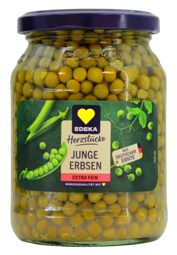 Herzstücke junge Erbsen extra fein, 6 x 230g Glas