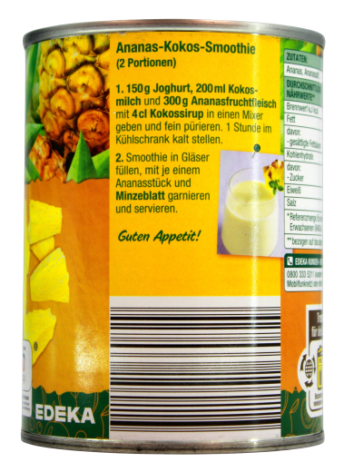 Gut & Günstig Ananas-Stücke in eigenem Saft, 6 x 340g Dose