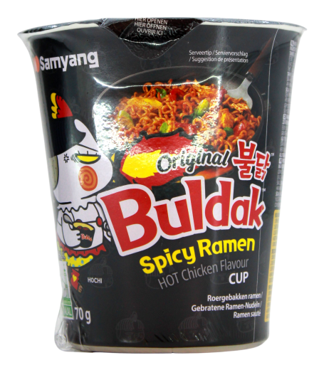 Samyang Buldak Original Spicy Ramen hot Chicken flavour, 6 x 70g Becher