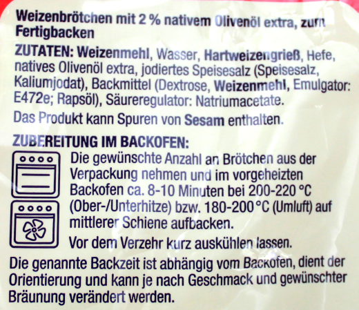 Herzstücke 8 Ciabatta Brötchen, 6 x 560g Beutel