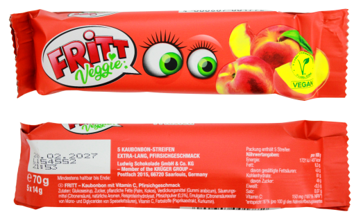 Fritt Kaubonbon-Streifen vegan 6-fach sortiert, 40 x 70g Packung
