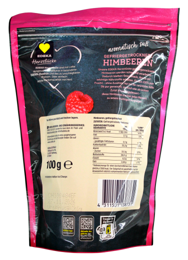 Herzstücke gefriergetrocknete Himbeeren, 2 x 100g Beutel