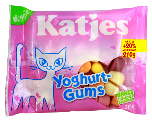 Katjes Yoghurt-Gums Fruchtgummi vegetarisch, 20 x 210g Beutel