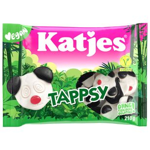 Katjes Tappsy Schaumzucker mit Lakritz und Fruchtgummi vegan, 16 x 210g Beutel