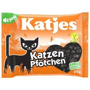 Katjes Katzen Pfötchen Lakritz vegan, 20 x 210g Beutel