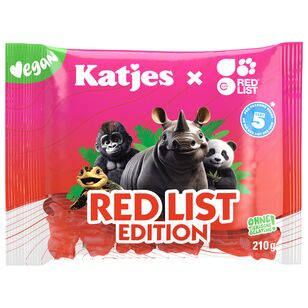 Katjes Red List Edition Fruchtgummi vegan, 20 x 210g Beutel