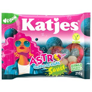 Katjes Astro Queen of Stars Fruchtgummi Sauer vegan, 18 x 210g Beutel