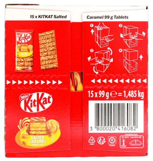 KitKat Salted Caramel Tablets Schokolade, 15 x 99g Tafel