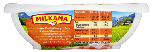 Milkana mit Gouda Schmelzkäse, 8 x 190g Becher