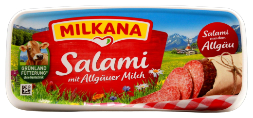Milkana Salami Schmelzkäse, 8 x 190g Becher
