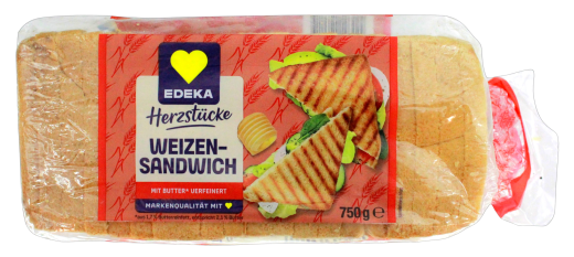 Herzstücke Weizen-Sandwich Toast, 7 x 750g Toast