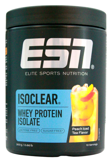 ESN Isoclear Whey Isolate Peach Iced Tea flavor Getränkepulver, 1 x 300g Dose
