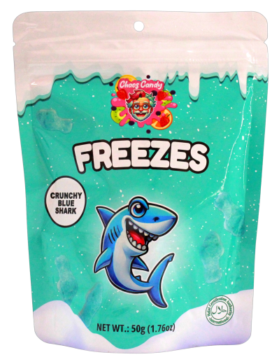 Chaos Candy Freezes crunchy Blu Shark Fruchtgummi, 24 x 50g Tüte