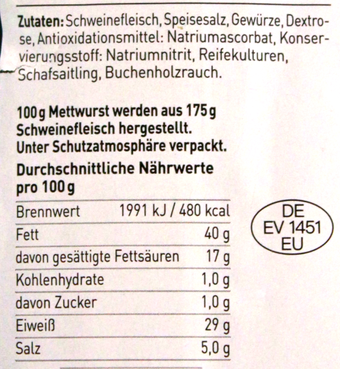 Glocken-Beune XXL Mettwurst Classic, 11 x 100g Packung