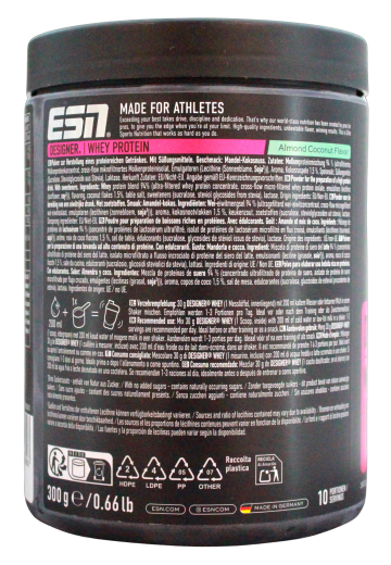 ESN Designer Whey Protein Almond Coconut Flaver, 1 x 300g Dose