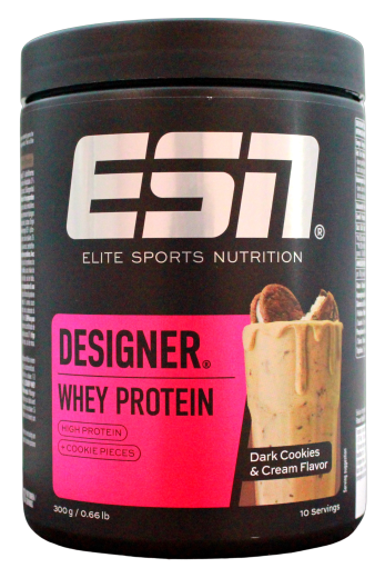 ESN Designer Whey Protein Dark Cookies & Cream Flavor, 1 x 300g Dose