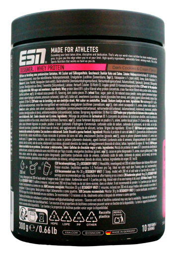 ESN Designer Whey Protein Dark Cookies & Cream Flavor, 1 x 300g Dose
