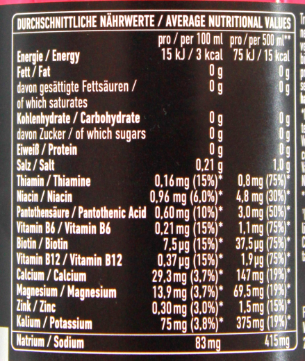 ESN Hydro Charge Iso Drink Cherry Flavor, 6 x 0.5 l Flasche EINWEG