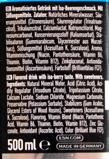 ESN Hydro Charge Iso Drink Cherry Flavor, 6 x 0.5 l Flasche EINWEG