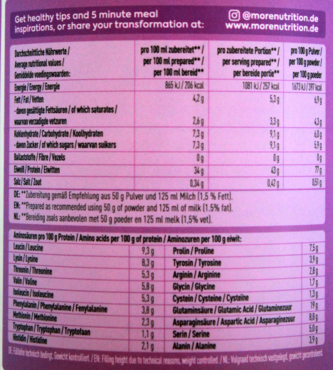 More Protein Sahne Pulver, 1 x 300g Dose