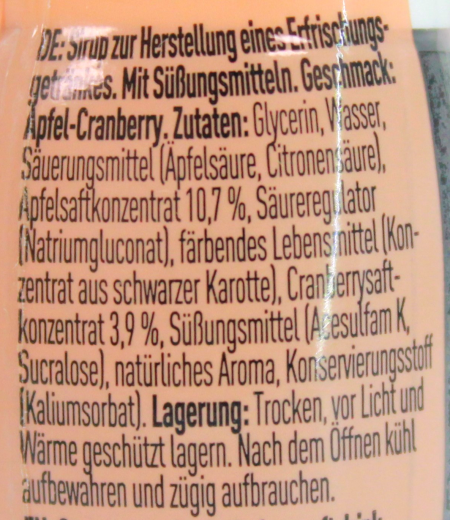 More Zerup Apple-Cranberry Flavour Getränkesirup Zero, 5 x 65ml Flasche