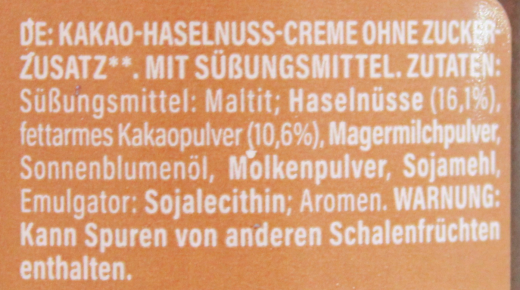 ahead Crazy Hazel Kakao-Haselnuss-Creme ohne Zuckerzusatz, 3 x 200g Glas