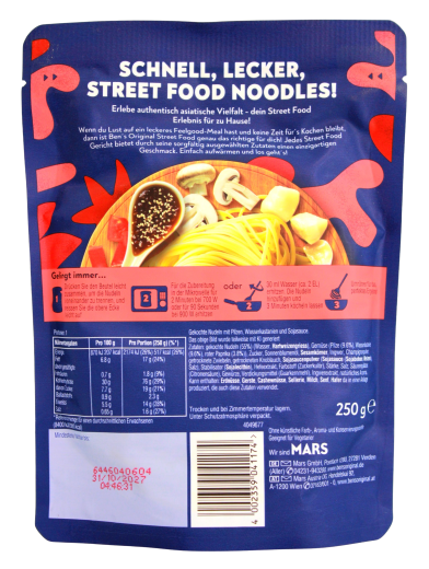 Ben's Street Food Japanese Teriyaki Style Nudeln, 6 x 250g Beutel