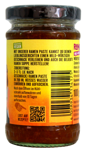 Wan Kwai Ramen Paste mild-würzig, 6 x 100g Glas