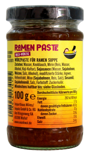 Wan Kwai Ramen Paste mild-würzig, 6 x 100g Glas